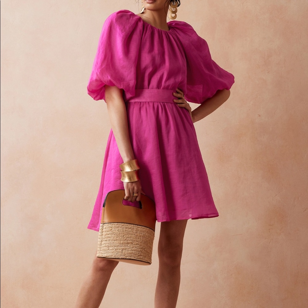 Banana Republic Ramie Open Back Dress